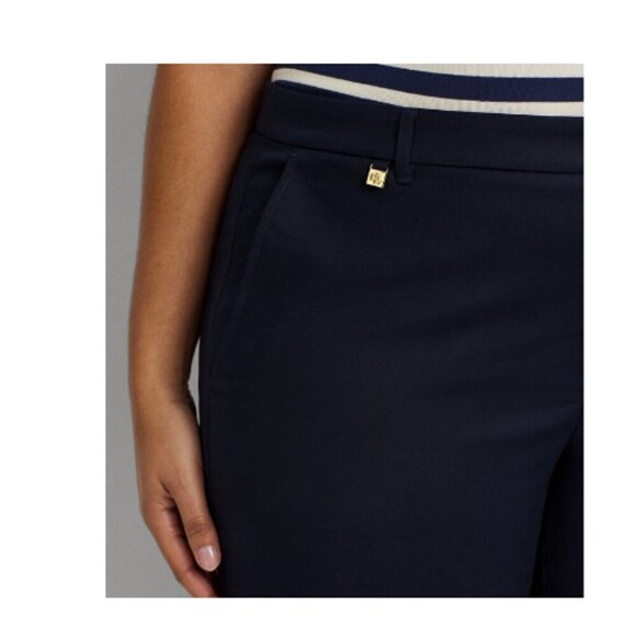 Lauren Ralph Lauren Women's Double-Faced Stretch Cotton Pant Navy Size 22W - Picture 3 of 12